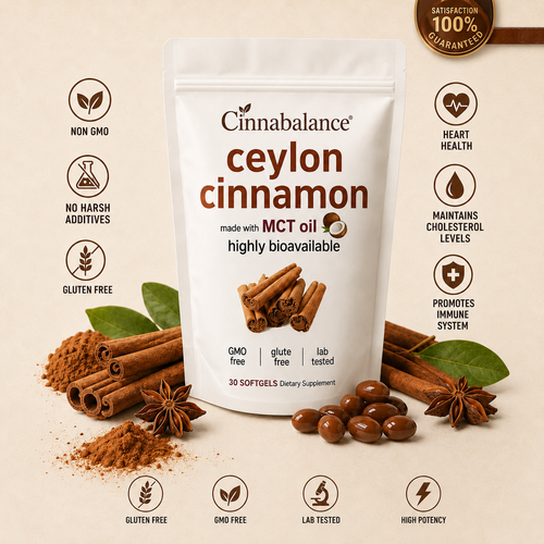 Cinnabalance Ceylon Cinnamon Soft Capsules to Anti-inflammatory, Cardiovascular Support