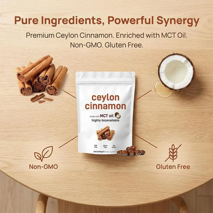 300pcs Ceylon Cinnamon Softgels for Balanced Nutrition Immune Support Easy Digest