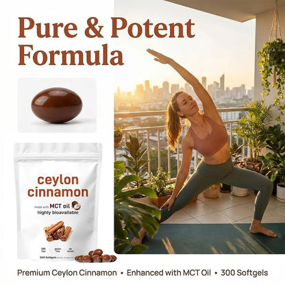300pcs Ceylon Cinnamon Softgels for Balanced Nutrition Immune Support Easy Digest