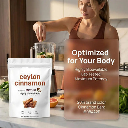 300pcs Ceylon Cinnamon Softgels for Balanced Nutrition Immune Support Easy Digest